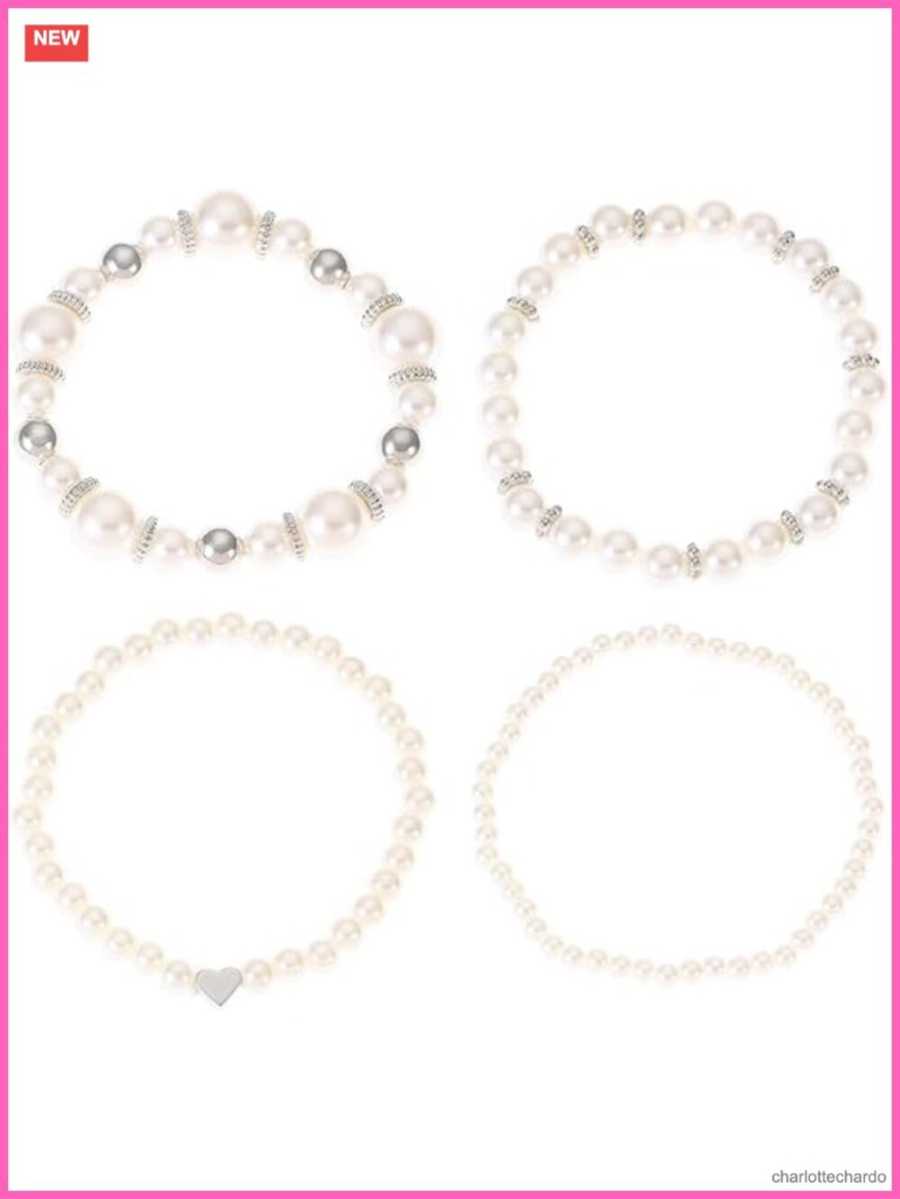 Women's Stretch Beaded Bracelet Set Layered Stackable Dainty Adjustable